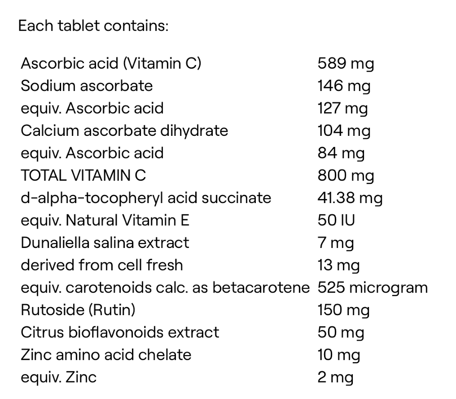 Beta A-C Tablets 60 Tablets