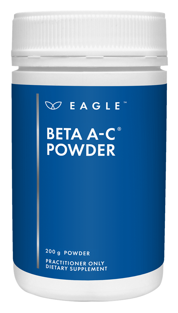 Container of Eagle Beta A-C Powder on a white background